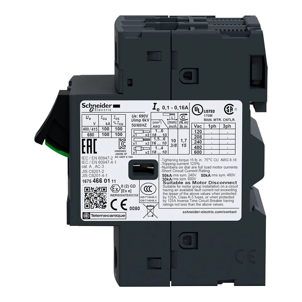 Schneider Electric GV2ME20 Motorschutzschalter 3p 13-18A Tasterbetätigung Schraubanschluss