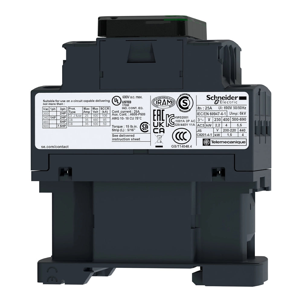 Schneider Electric LC1D18P7 Leistungsschütz LC1D 3p +1S+1Ö 7.5 kW 18 A 400 V-AC3 Spule 230 V-AC