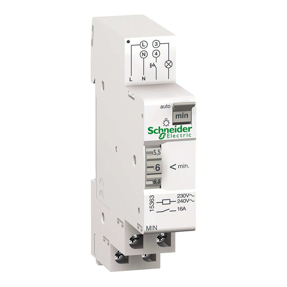 Schneider Electric 15363 Elektromechanischer Treppenlichtzeitschalter MIN 1 bis 7 Minuten